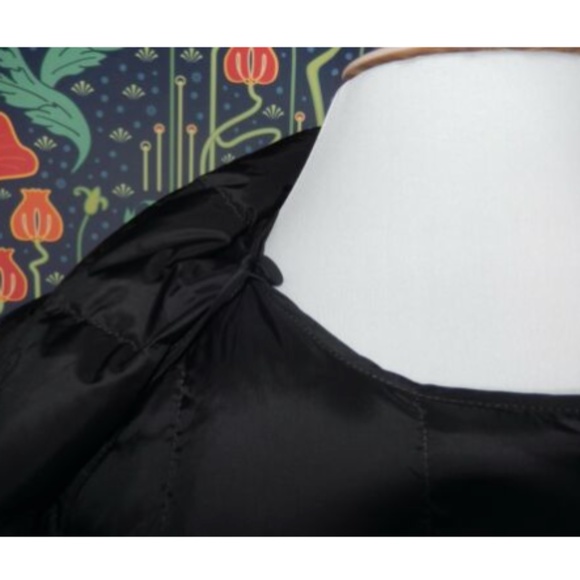 Theory Black Quilted Nylon Detachable Scarf Coat Down Puffer Jacket - Picture 8 of 10